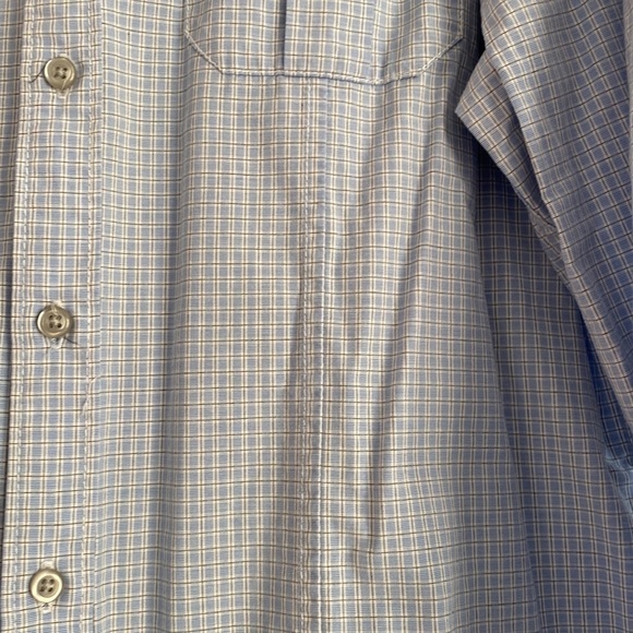 Men shirt J Campbell Los Angeles blue plaid button down long sleeve shirt M - Picture 8 of 13